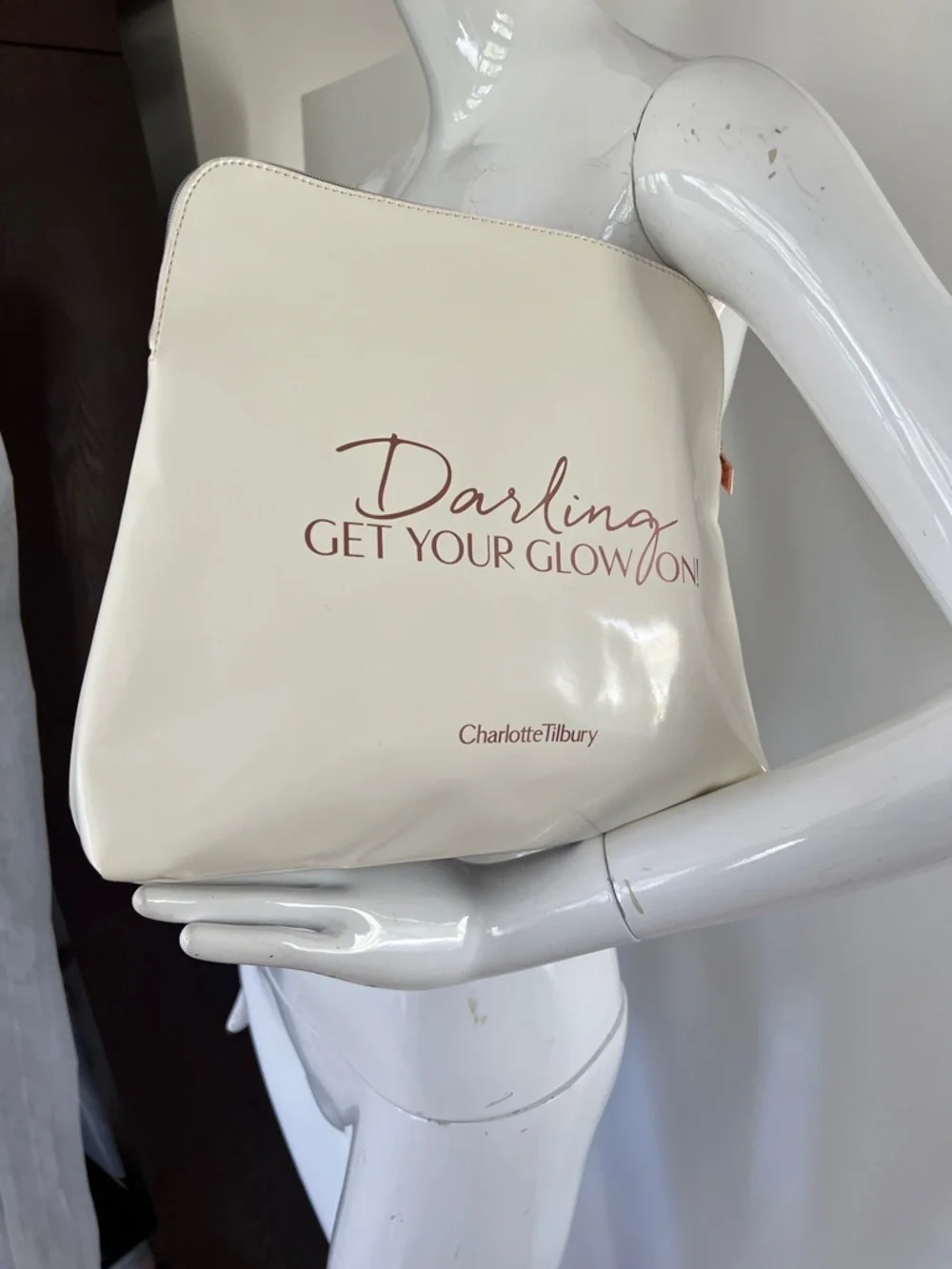 Charlotte Tilbury XL Cosmetic Zip Makeup Pouch Bag Darling, Get Your Glow On!